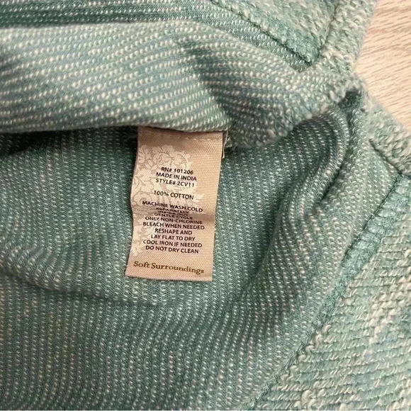 Soft Surroundings V-Neck Wide Sleeves Teal Tunic Sweater Women’s size Large - Picture 6 of 13